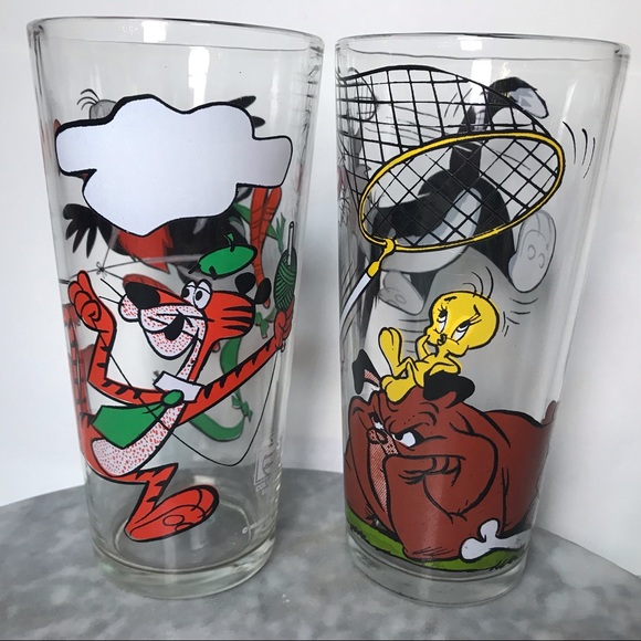 Sylvester and Tweety Bird Pepsi Collector Glass 1976 Warner Bros Looney Tunes